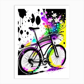 Colorful Bicycle With Flowers Art Print