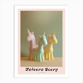 Muted Pastels Toy Unicorn Friends Poster Art Print