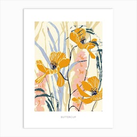 Colourful Flower Illustration Poster Buttercup 3 Art Print