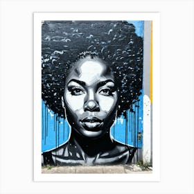 Graffiti Mural Of Beautiful Black Woman 115 Art Print