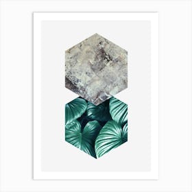 Geometric and botanical B Art Print