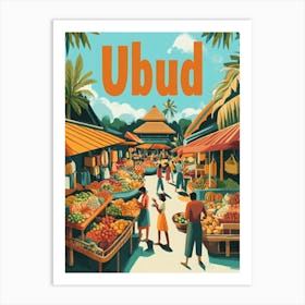 Aihrgdesign A 1970s Inspired Travel Poster For Ubud Art Print