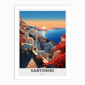 Santorini Travel 1 Art Print