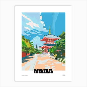 Todai Ji Temple Nara 4 Colourful Illustration Poster Art Print