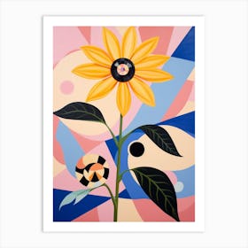 Black Eyed Susan 4 Hilma Af Klint Inspired Pastel Flower Painting Art Print