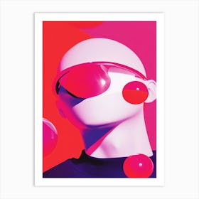 Man With A Pink Mask Art Print