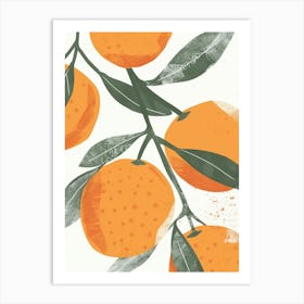 Tangerines Close Up Illustration 1 Art Print