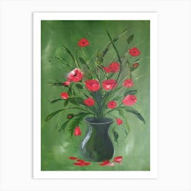 Poppies In A Vase Art Print