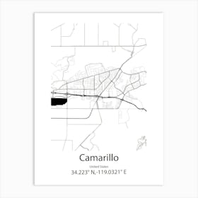 Camarillo,United States Minimalist Map 1 Art Print