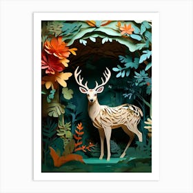 Deer In The Forest 3 Art Print