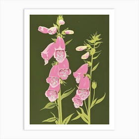Pink & Green Foxglove 2 Art Print