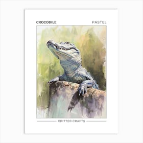 Crocodile Pastel Watercolour 3 Poster Poster