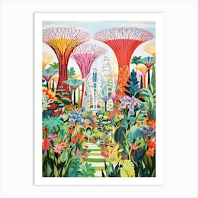 Gardens By The Bay Singapore Modern Illustration 2 Art Print