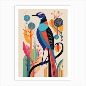 Colourful Scandi Bird Pheasant 3 Art Print