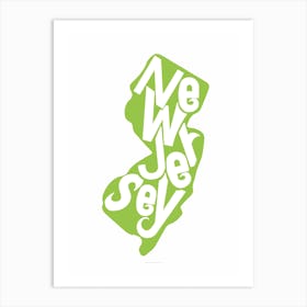 New Jersey State Typography Art Print