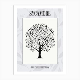 Sycamore Tree Simple Geometric Nature Stencil 2 Poster Art Print