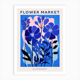 Blue Flower Market Poster Bluebonnet 1 Art Print