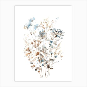 Blue And White Flowers 1 Art Print