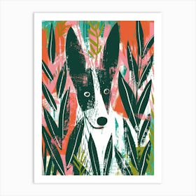 Dog In The Grass Art Print