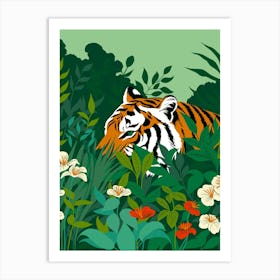 Tiger in the Garden Art Print