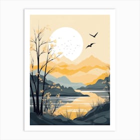 Landscape With Birds Art Print