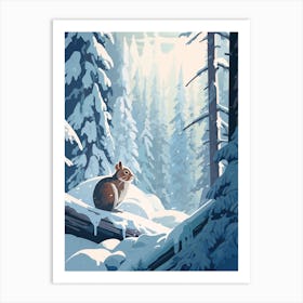 Winter Chipmunk Illustration Art Print