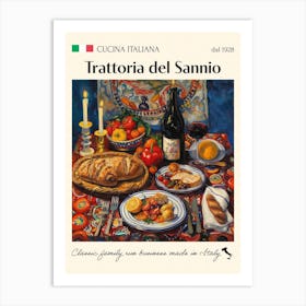 Trattoria Del Sannio Trattoria Italian Poster Food Kitchen Art Print
