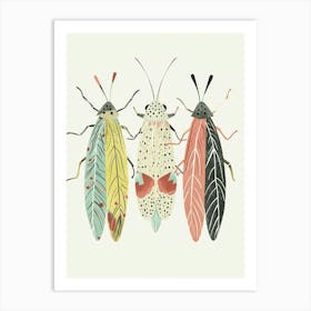 Colourful Insect Illustration Leafhopper 5 Art Print