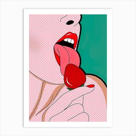 Pop - Strawberry Art Print