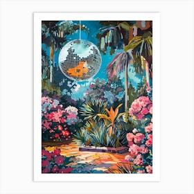 Disco Ball In The Garden Art Print