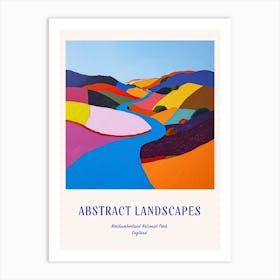 Colourful Abstract Northumberland National Park England 3 Poster Blue Art Print