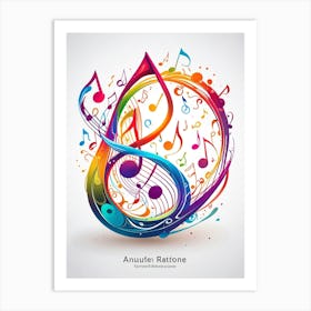 Abstract Musical Notes Art Print