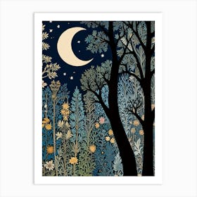 William Morris Night In The Forest 16 Art Print