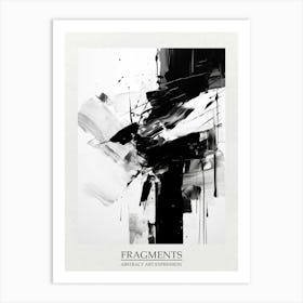 Fragments Abstract Black And White 3 Poster Art Print