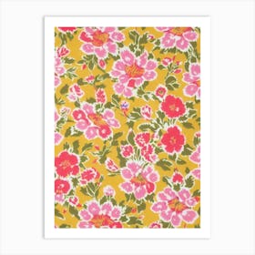 Foxglove Floral Print Retro Pattern2 Flower Art Print