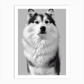 Finnish Lapphund B&W Pencil Dog Art Print