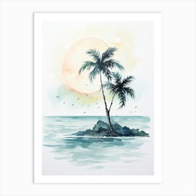 Watercolour Of Praia Dos Carneiros   Pernambuco Brazil 2 Art Print