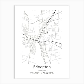 Bridgeton,United States Minimalist Map Art Print