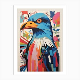 Colourful Scandi Bird Bald Eagle 3 Art Print