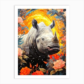 Rhino Art Print