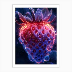 Strawberry With Water Droplets 1 Art Print