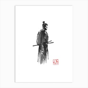 Samurai profile Art Print
