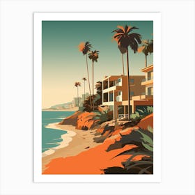 Pismo Beach California Mediterranean Style Illustration 3 Art Print