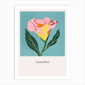 Lisianthus 1 Square Flower Illustration Poster Art Print