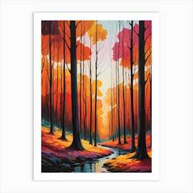 Sunset In The Woods 11 Art Print