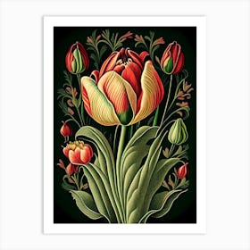 Tulip Floral 1 Botanical Vintage Poster Flower Art Print