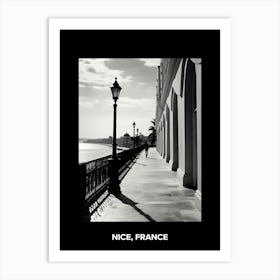 Poster Of Nice, France, Mediterranean Black And White Photography Analogue 1 Art Print