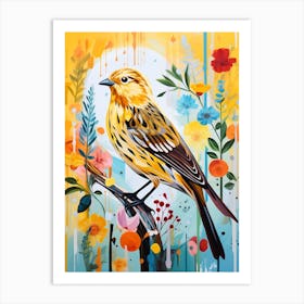 Bird Painting Collage Yellowhammer 3 Art Print