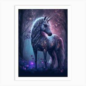 Unicorn In The Forest 2 Art Print