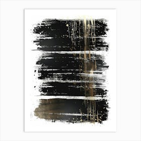 Abstract Black And Gold Painting 12 Art Print